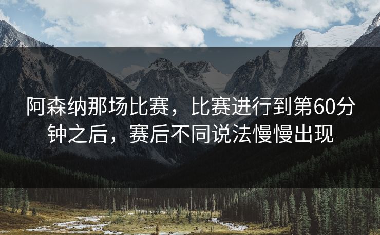 阿森纳那场比赛，比赛进行到第60分钟之后，赛后不同说法慢慢出现
